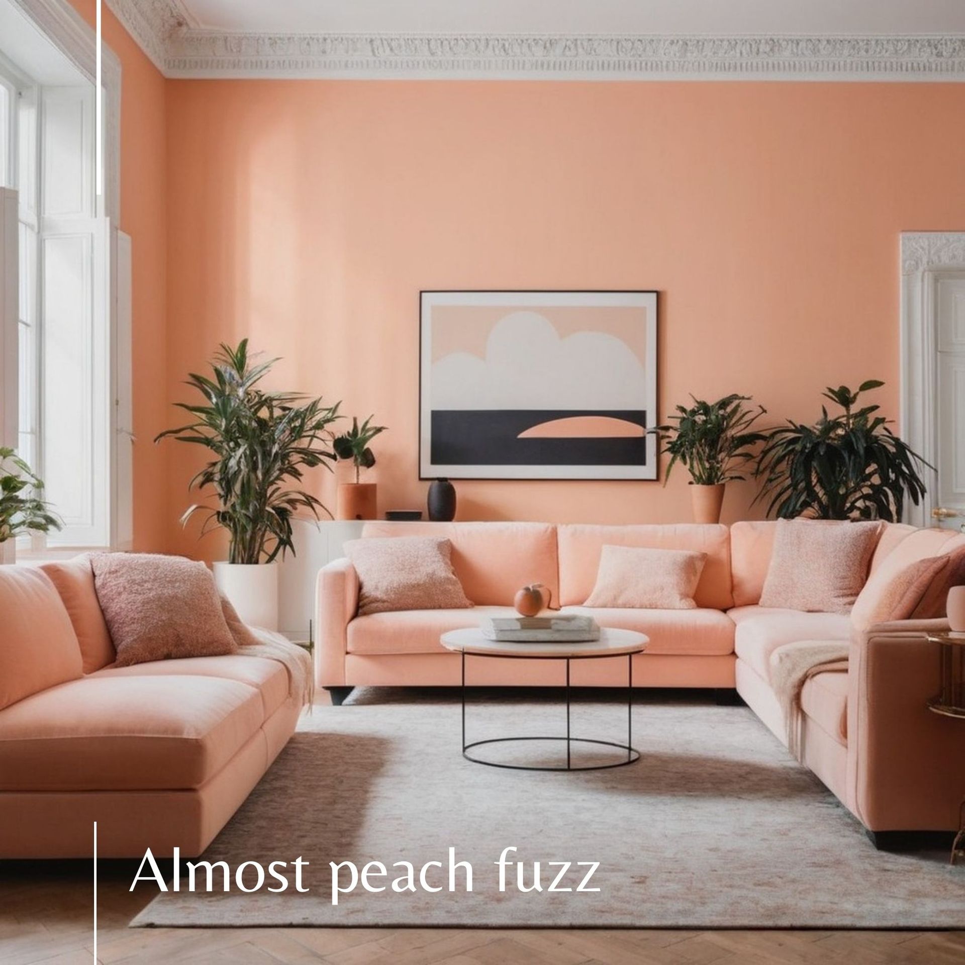 Almost peach sofa brings warm feeling