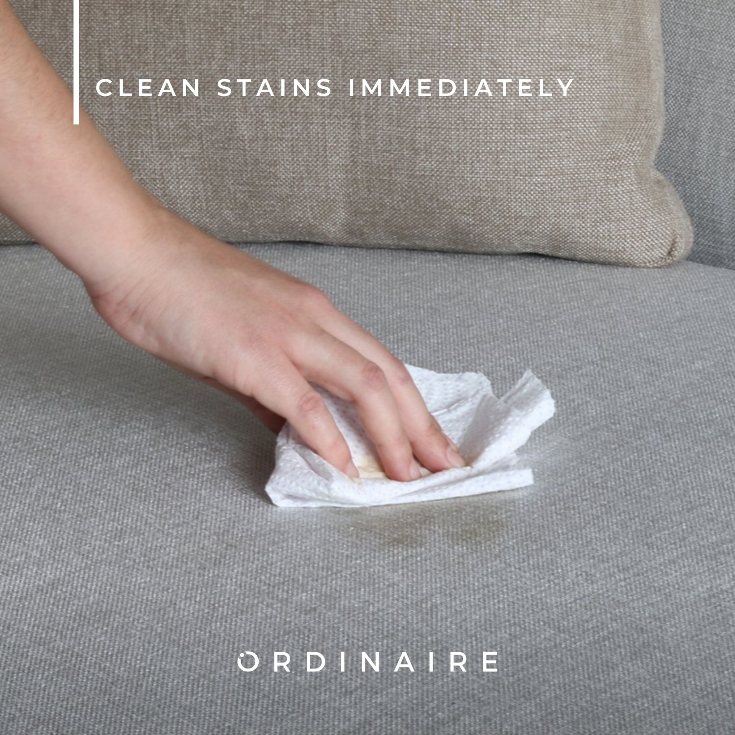 Use a dry cloth or detergent to clean sofa upholstery at home.